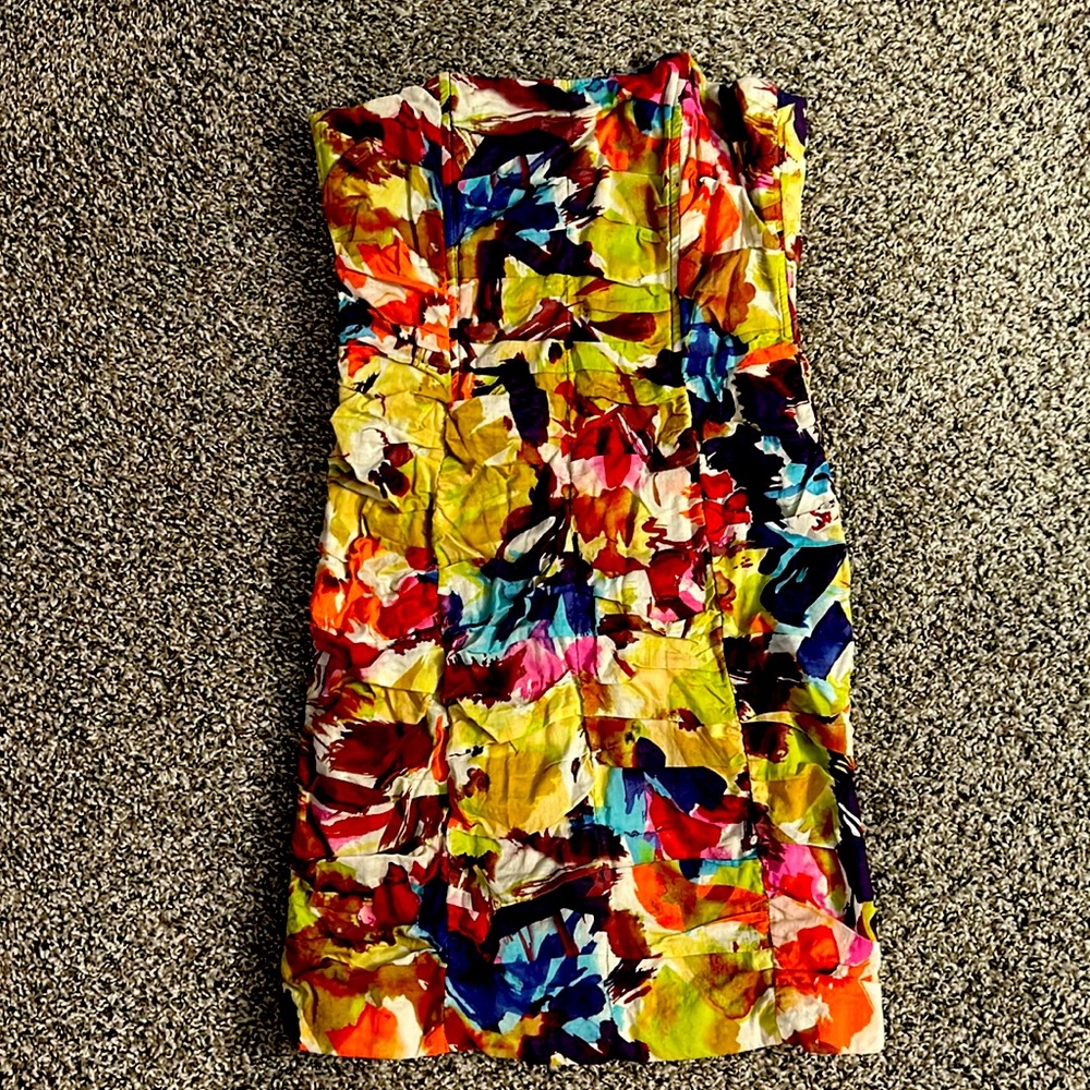 BB Dakota Lined Ruched Multi-Colored Mini-Dress